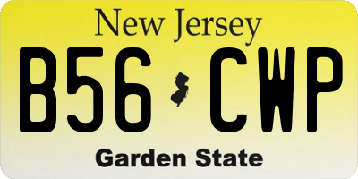 NJ license plate B56CWP