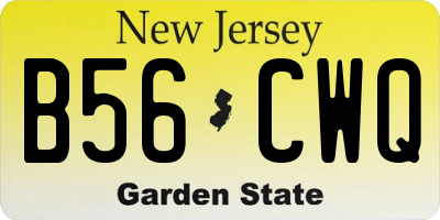 NJ license plate B56CWQ