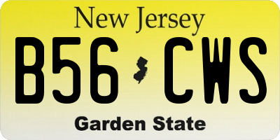 NJ license plate B56CWS