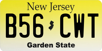 NJ license plate B56CWT