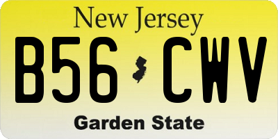 NJ license plate B56CWV