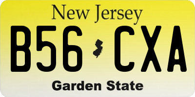 NJ license plate B56CXA