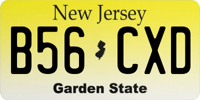 NJ license plate B56CXD