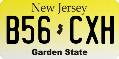 NJ license plate B56CXH