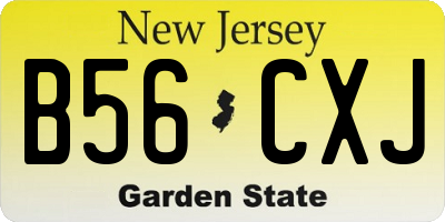 NJ license plate B56CXJ