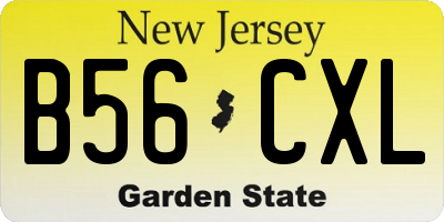 NJ license plate B56CXL