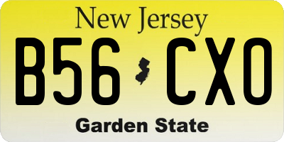 NJ license plate B56CXO
