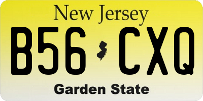 NJ license plate B56CXQ