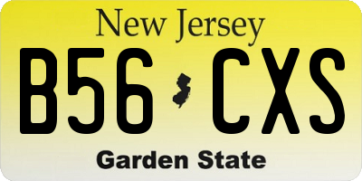 NJ license plate B56CXS