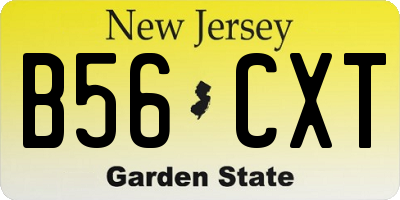 NJ license plate B56CXT