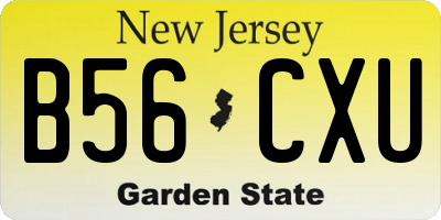 NJ license plate B56CXU
