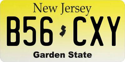 NJ license plate B56CXY