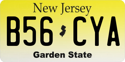 NJ license plate B56CYA