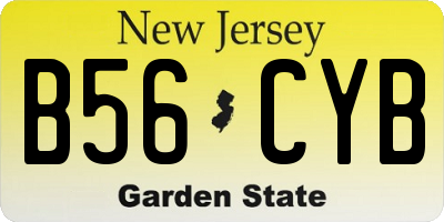 NJ license plate B56CYB