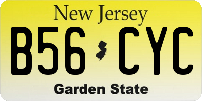 NJ license plate B56CYC