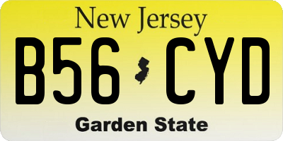 NJ license plate B56CYD