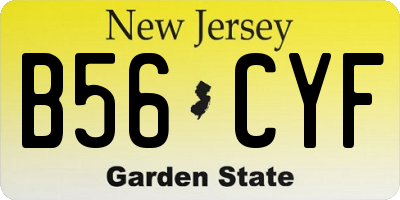 NJ license plate B56CYF