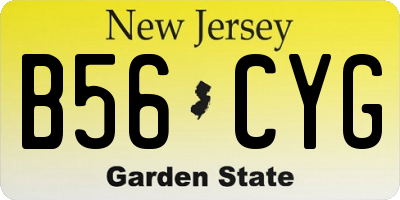 NJ license plate B56CYG
