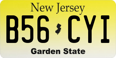 NJ license plate B56CYI