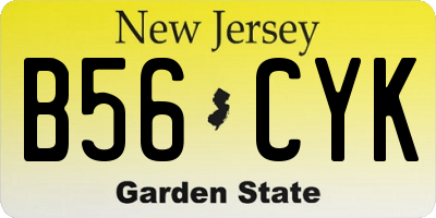 NJ license plate B56CYK