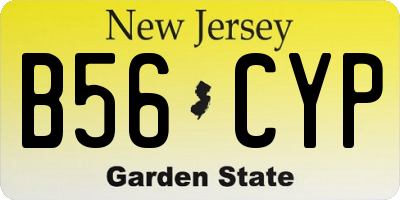 NJ license plate B56CYP