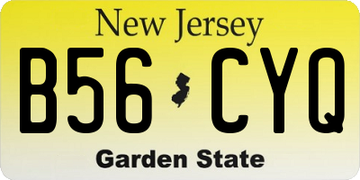 NJ license plate B56CYQ
