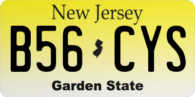 NJ license plate B56CYS