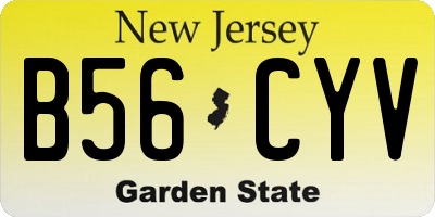 NJ license plate B56CYV