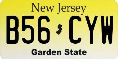 NJ license plate B56CYW