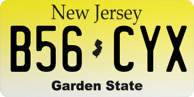 NJ license plate B56CYX