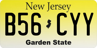 NJ license plate B56CYY