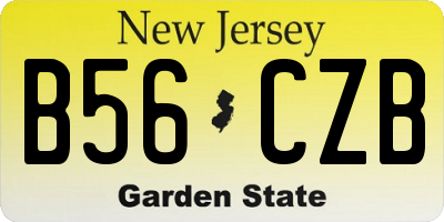 NJ license plate B56CZB