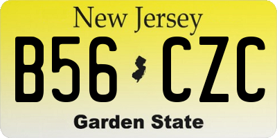 NJ license plate B56CZC