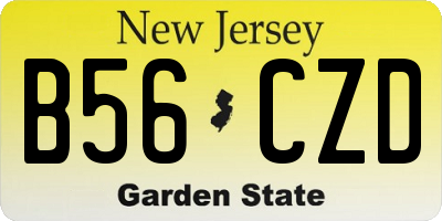 NJ license plate B56CZD
