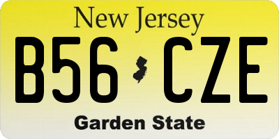 NJ license plate B56CZE
