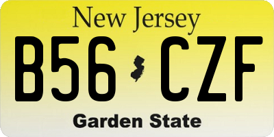 NJ license plate B56CZF