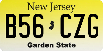 NJ license plate B56CZG