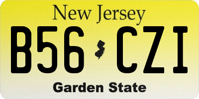NJ license plate B56CZI