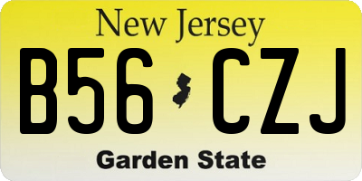 NJ license plate B56CZJ