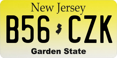 NJ license plate B56CZK