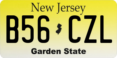 NJ license plate B56CZL