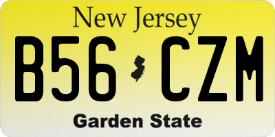 NJ license plate B56CZM