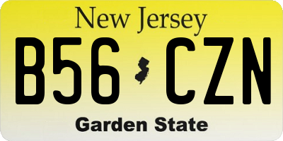 NJ license plate B56CZN