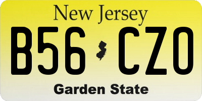 NJ license plate B56CZO