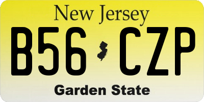 NJ license plate B56CZP
