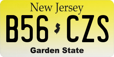 NJ license plate B56CZS