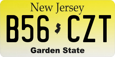 NJ license plate B56CZT