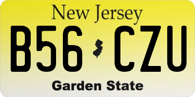 NJ license plate B56CZU