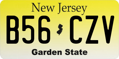 NJ license plate B56CZV