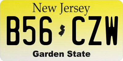 NJ license plate B56CZW